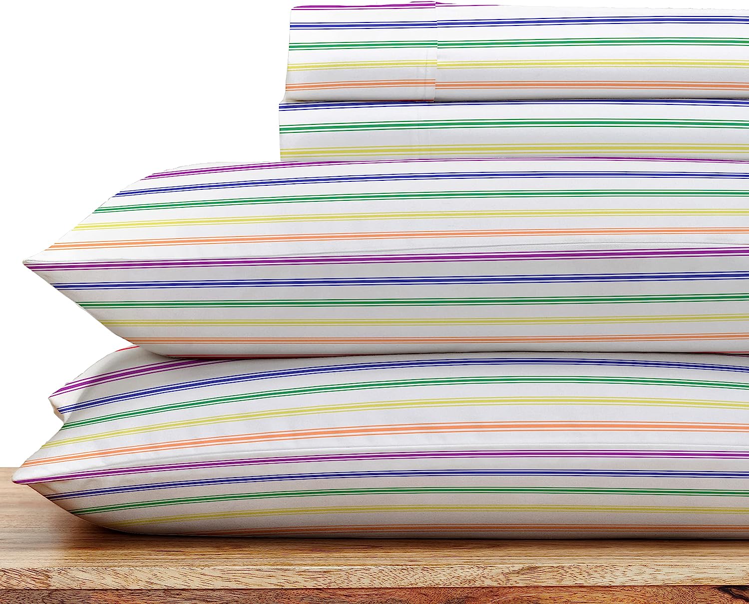 Striped Elegance King Size Cotton Sheet Set