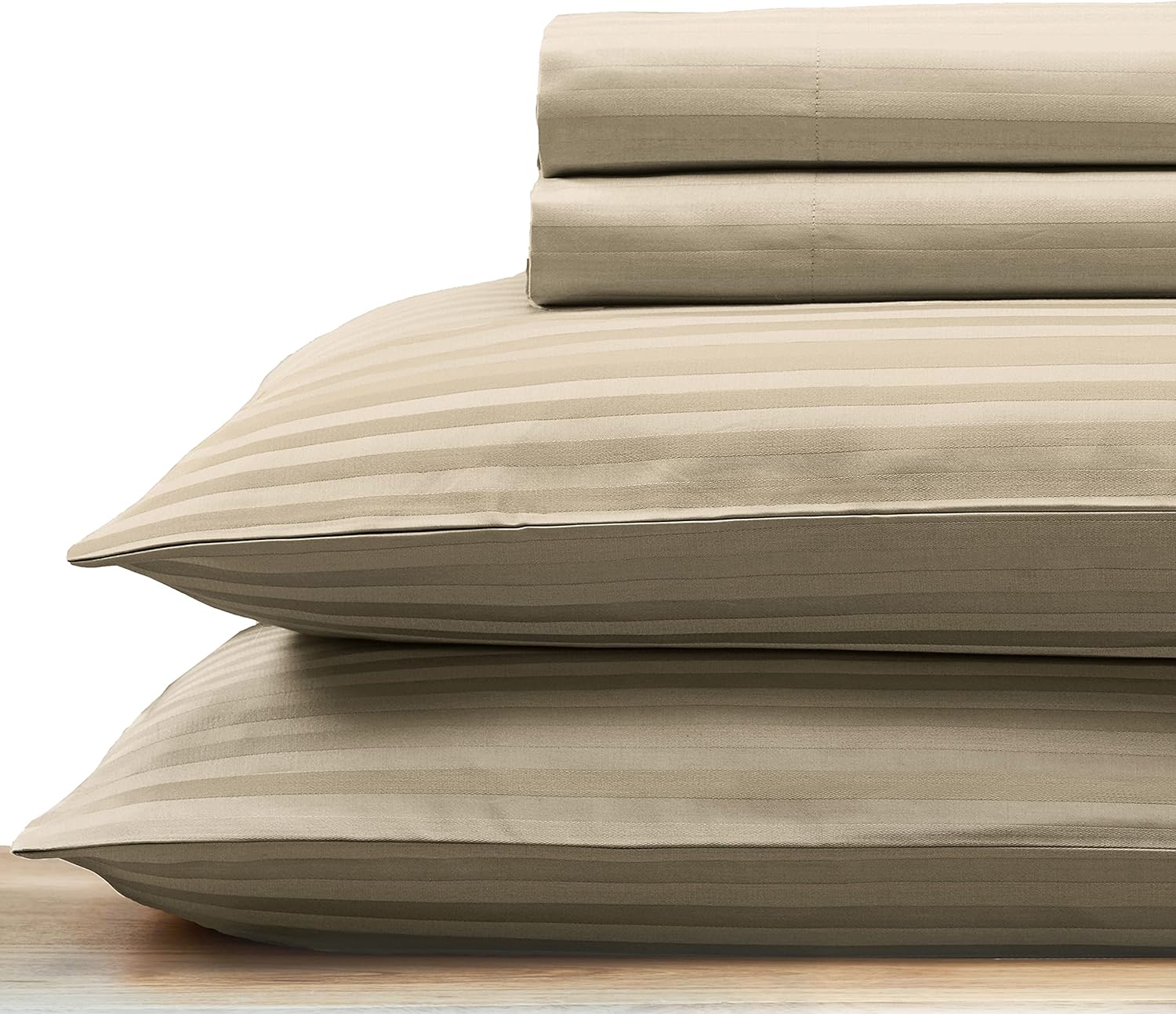 Striped Elegance King Size Cotton Sheet Set