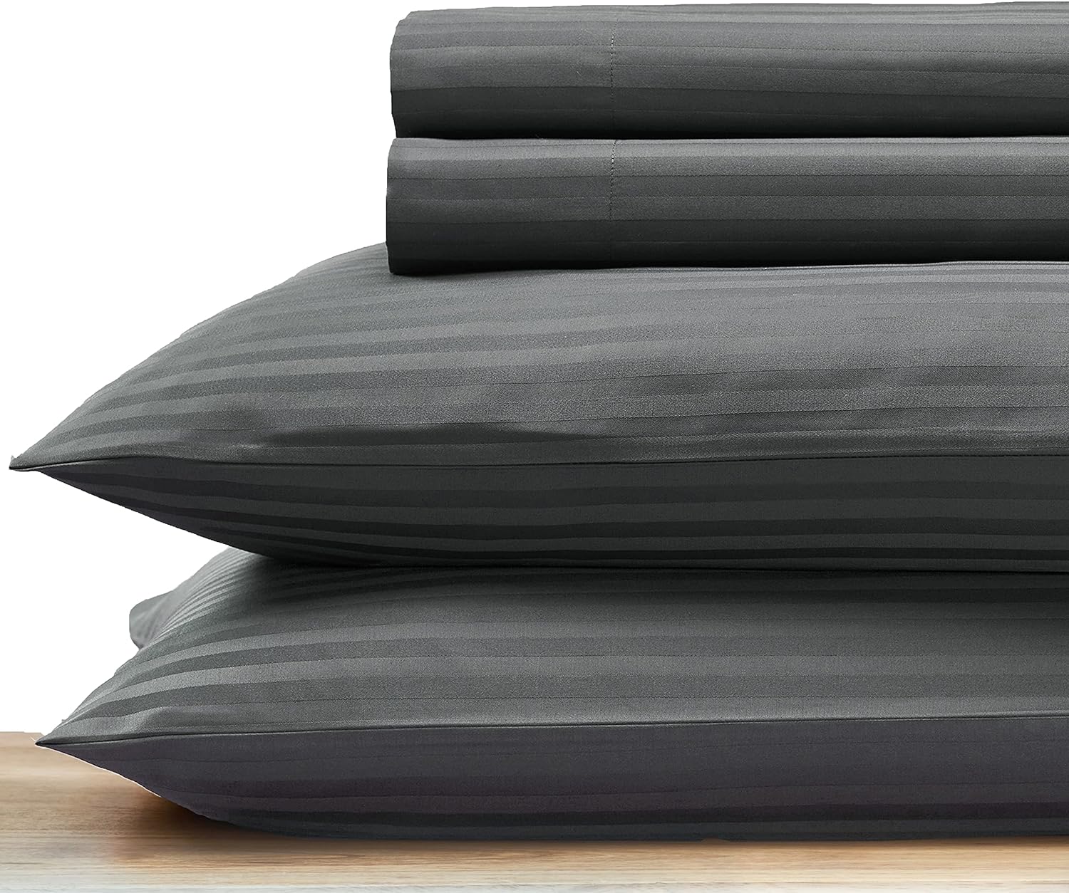 Striped Elegance King Size Cotton Sheet Set