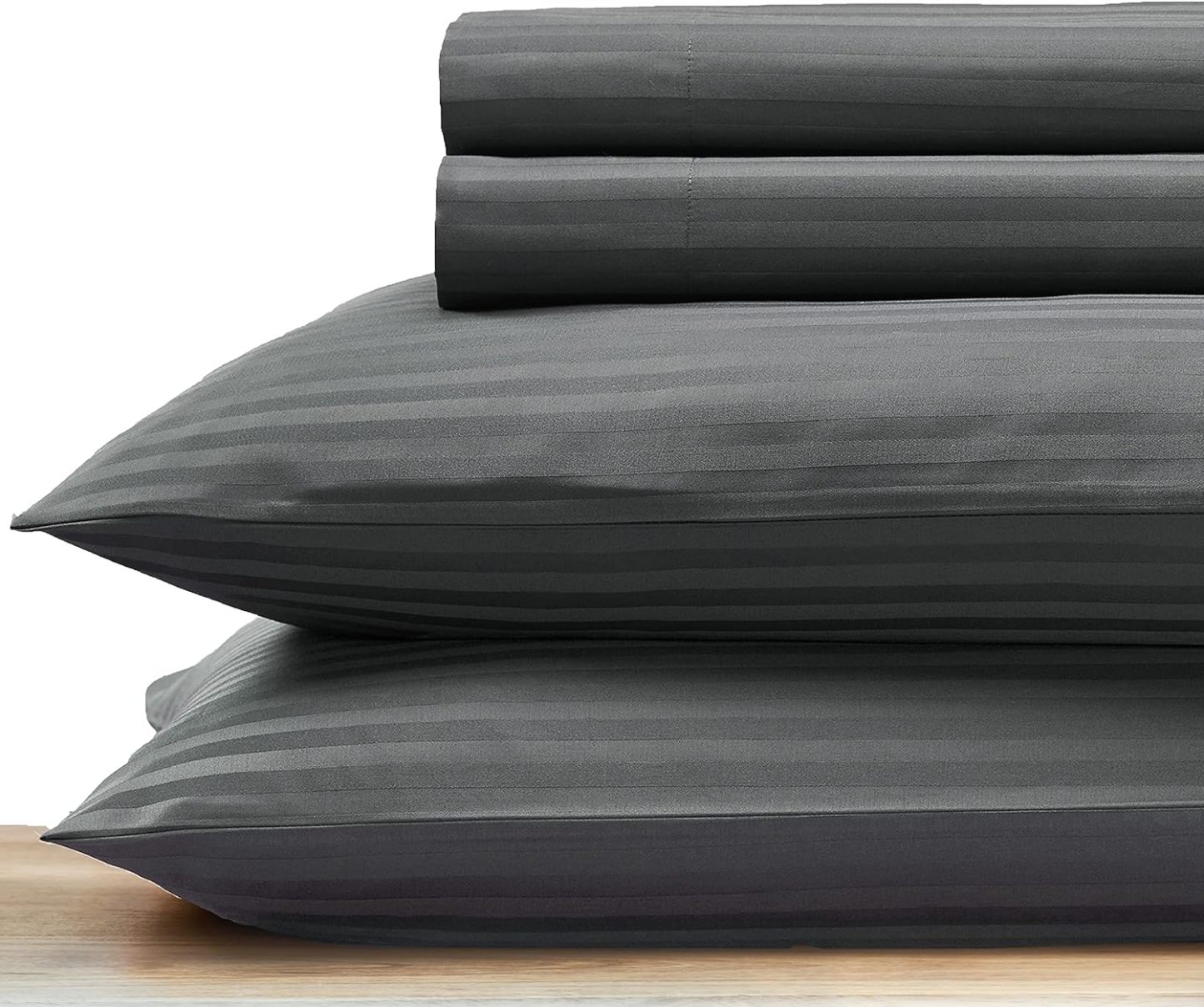 Striped Elegance King Size Cotton Sheet Set