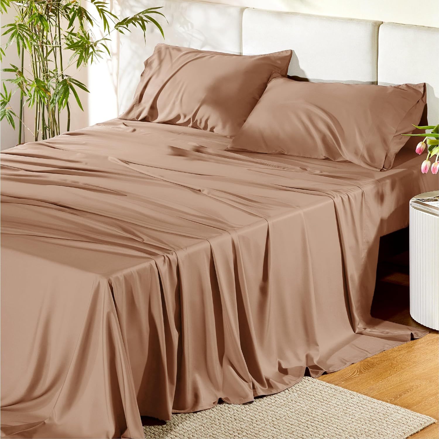 Hotel Luxury Silky Bedding Sheets And Pillowcases Sets
