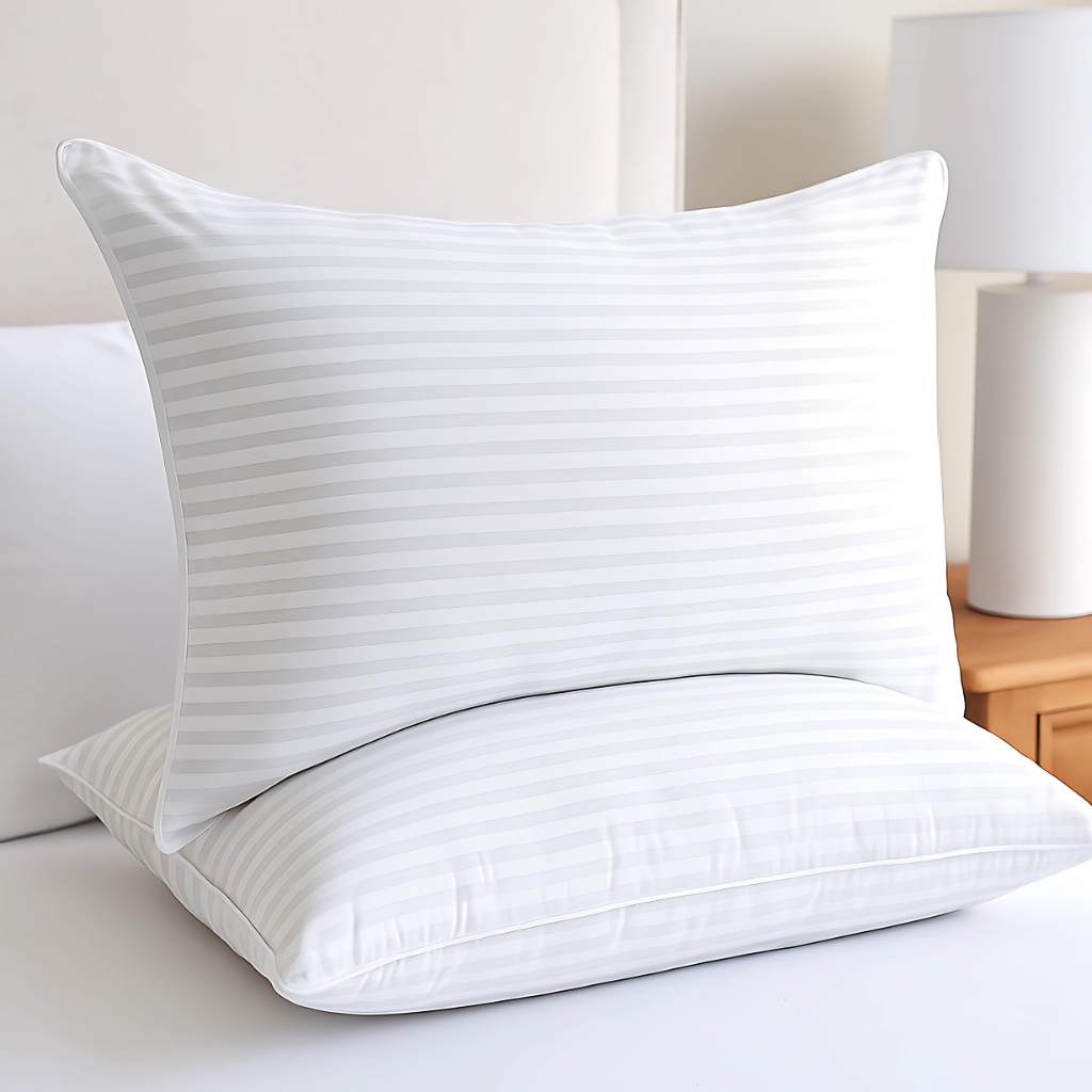 Standard Queen Size Bed Pillows Set of 2 Down Alternative Fill