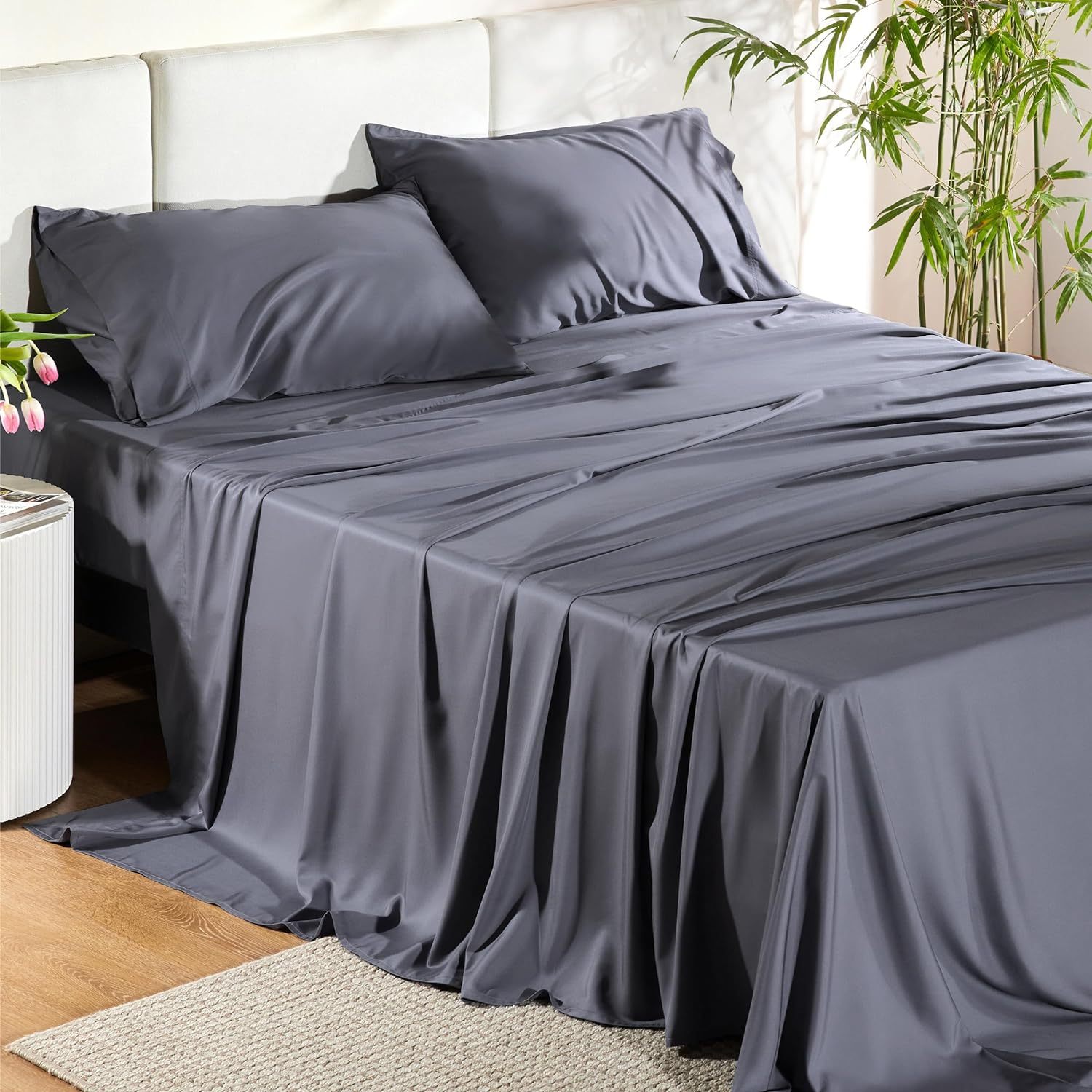 Hotel Luxury Silky Bedding Sheets And Pillowcases Sets