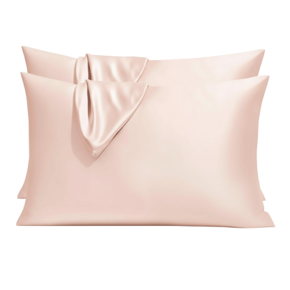 2 Pieces Soft Satin Pillowcase with Zipper for Hair and Cooling Comfort