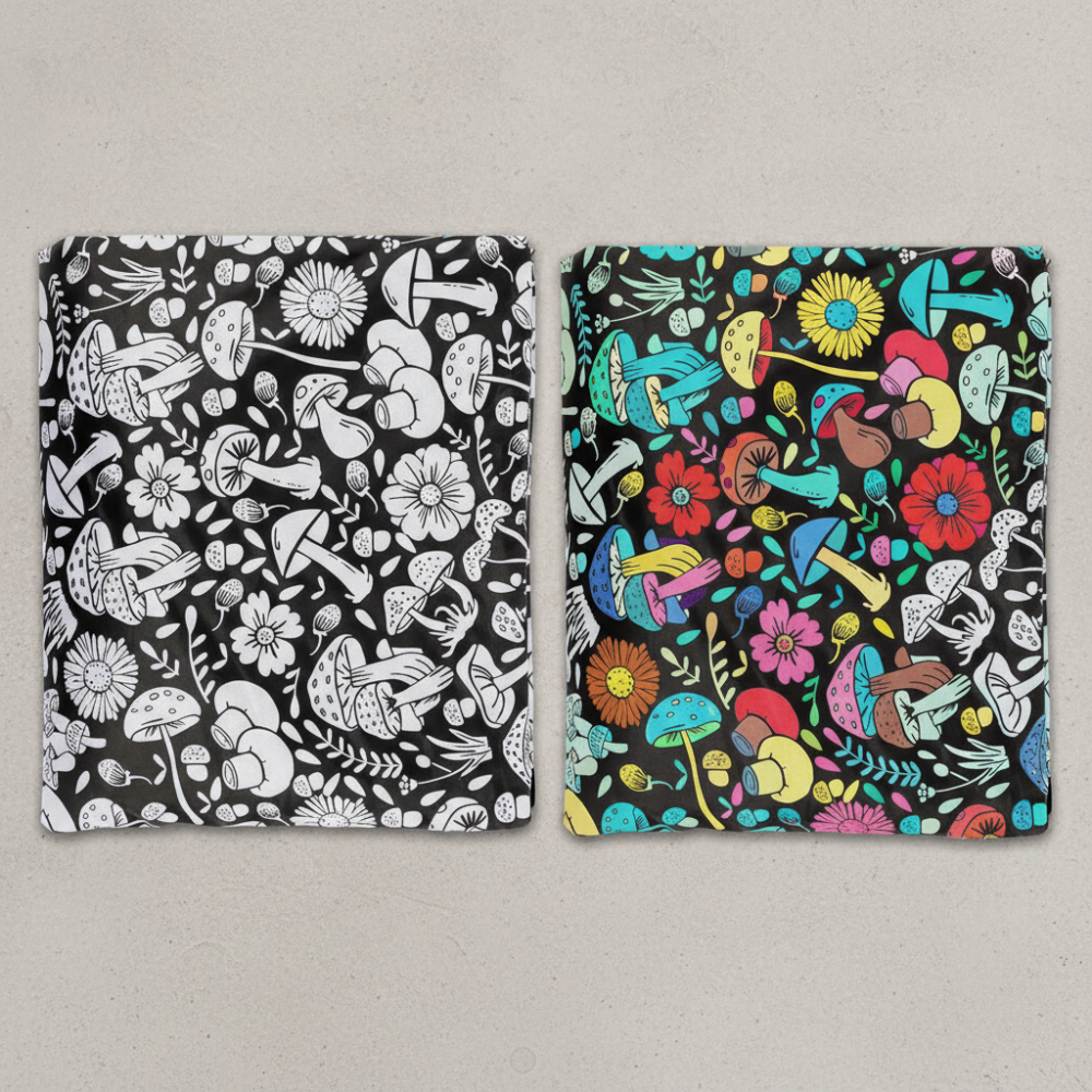 DIY Mushroom Pattern Coloring Blanket Kit