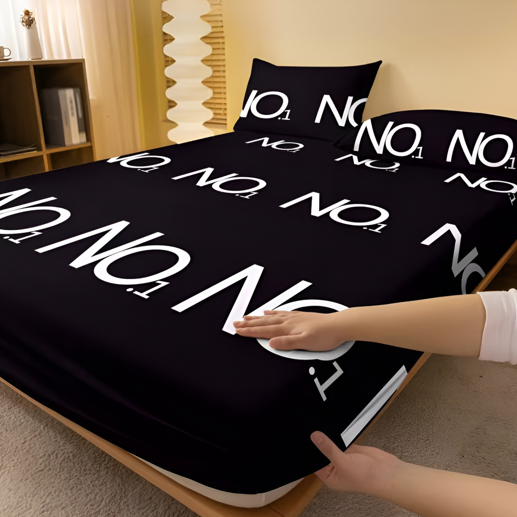 Modern Minimalist Number Pattern Fitted Sheet