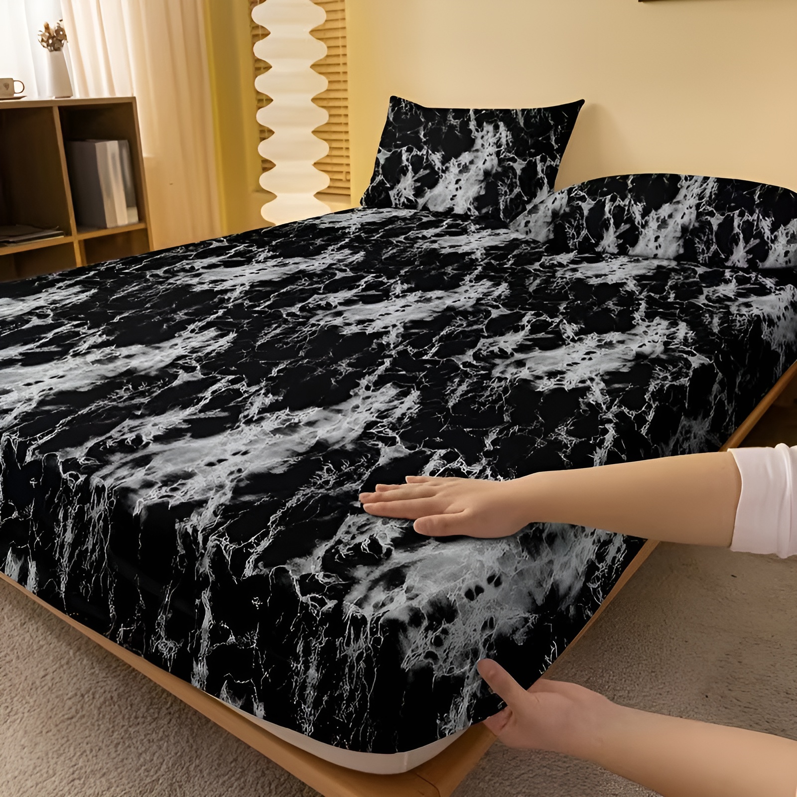 Marble Pattern Fitted Bedsheet
