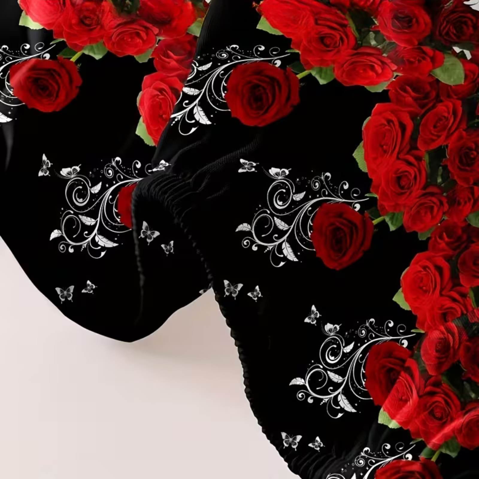 Rose Printed Fitted Sheet For Bedroom 