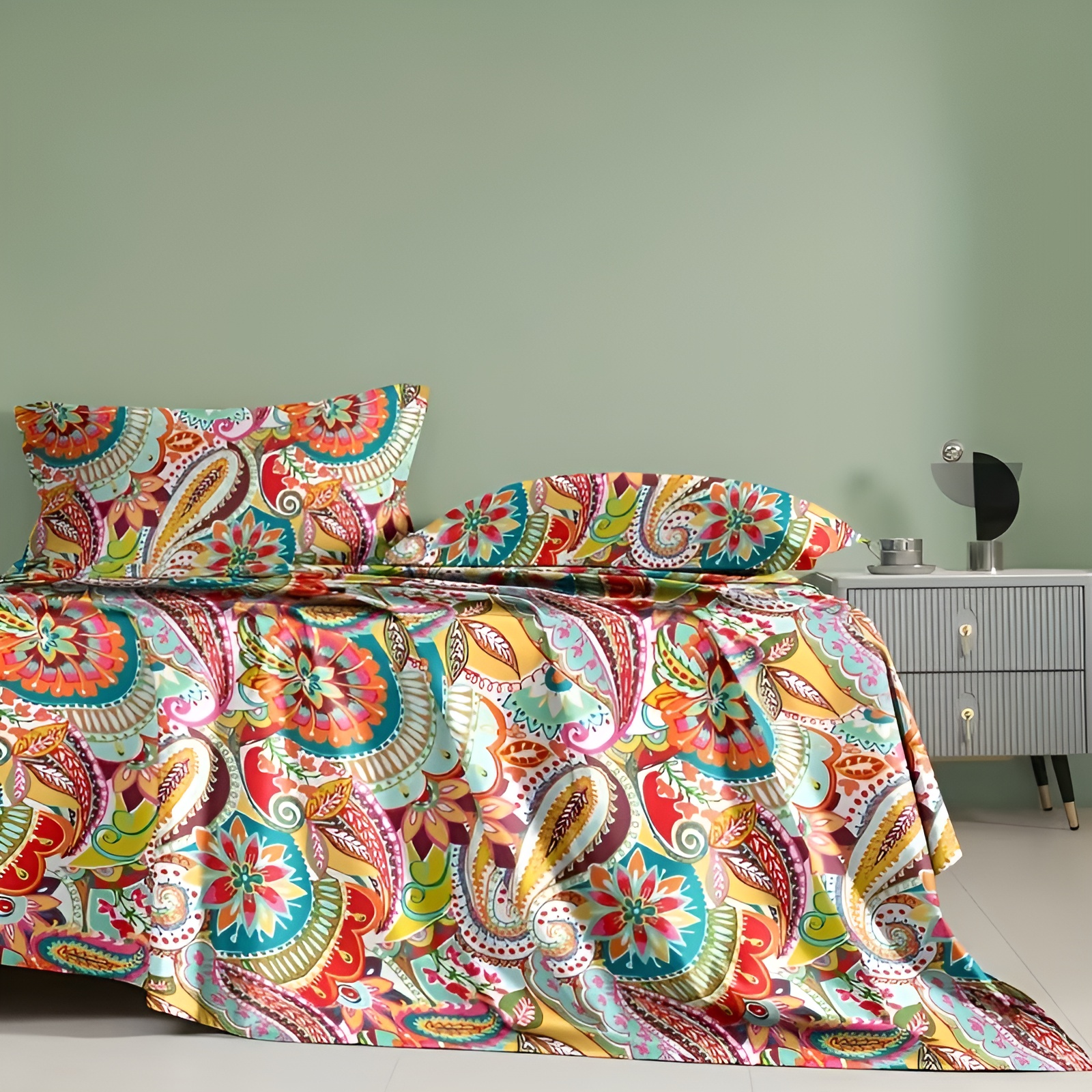 Bohemian Printed Bed Sheet For Modern Bedroom Decor