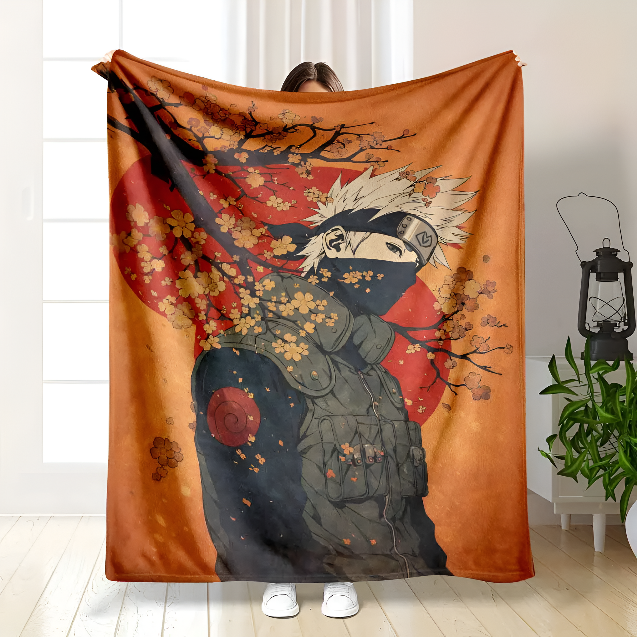 Kakashi Hatake Anime Flannel Blanket Soft Comfortable Warm Fleece Throw Blanket 