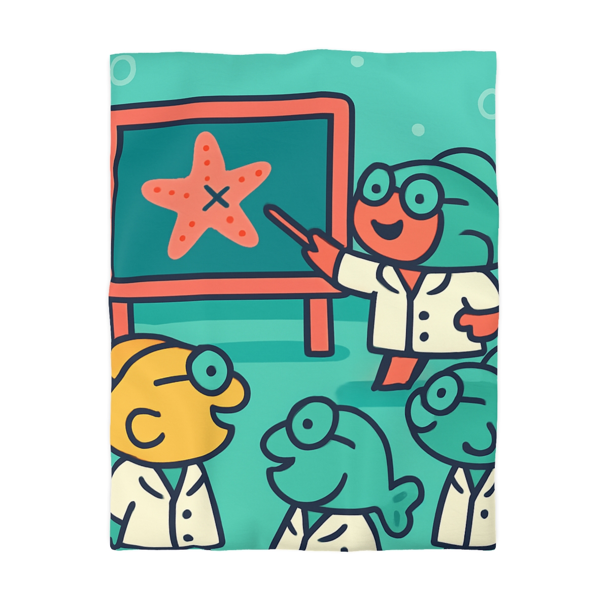 Coral School Of Scientists designer printed duvets