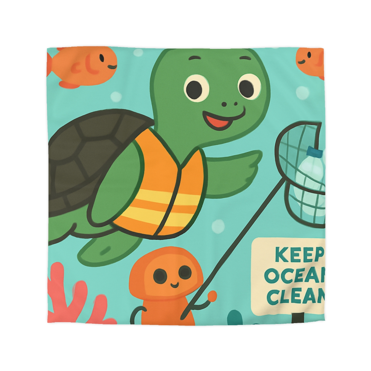 Coral Cleanup Turtle Patrol soft comforter duvets