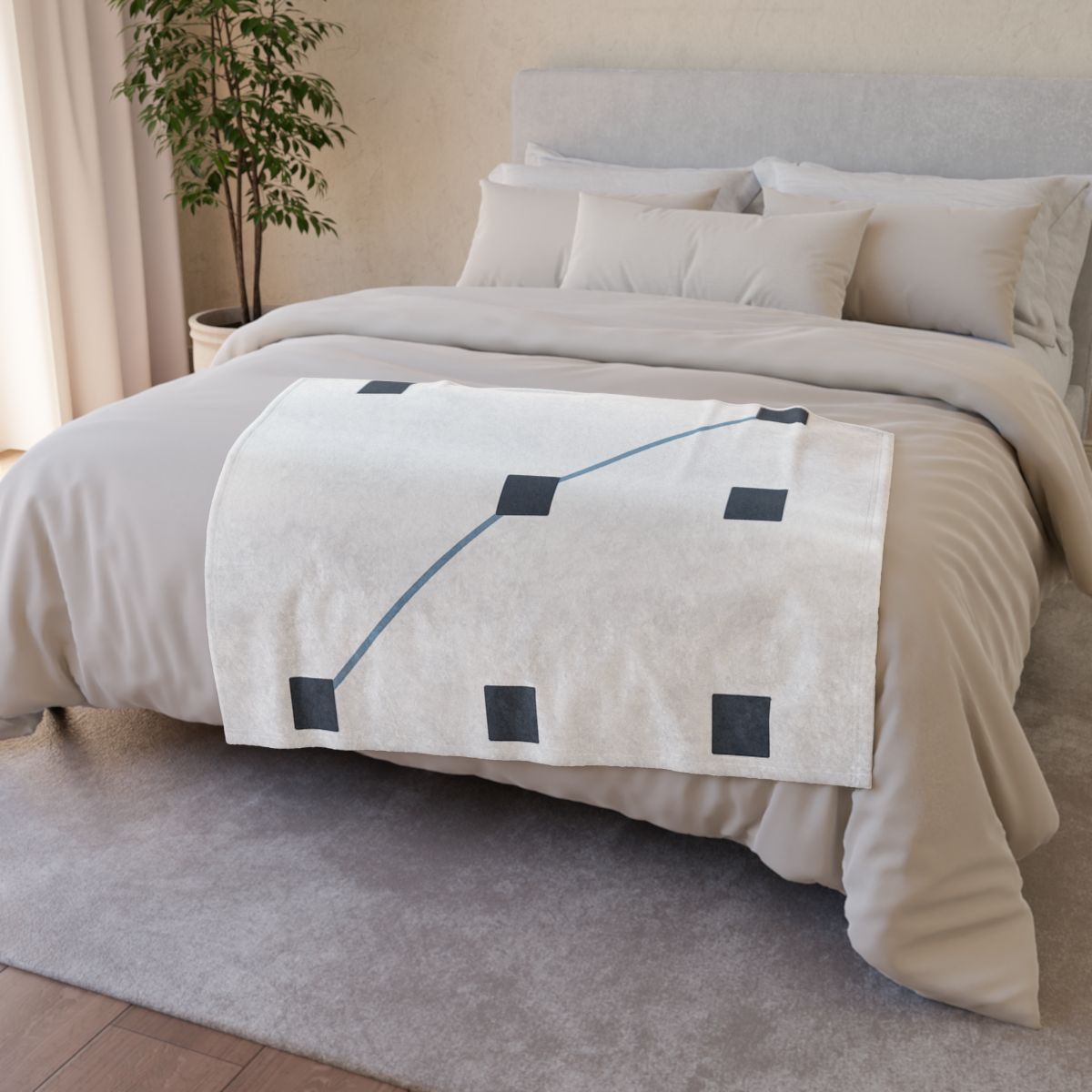 Diagonal Star Path Grid stylish throw blankets