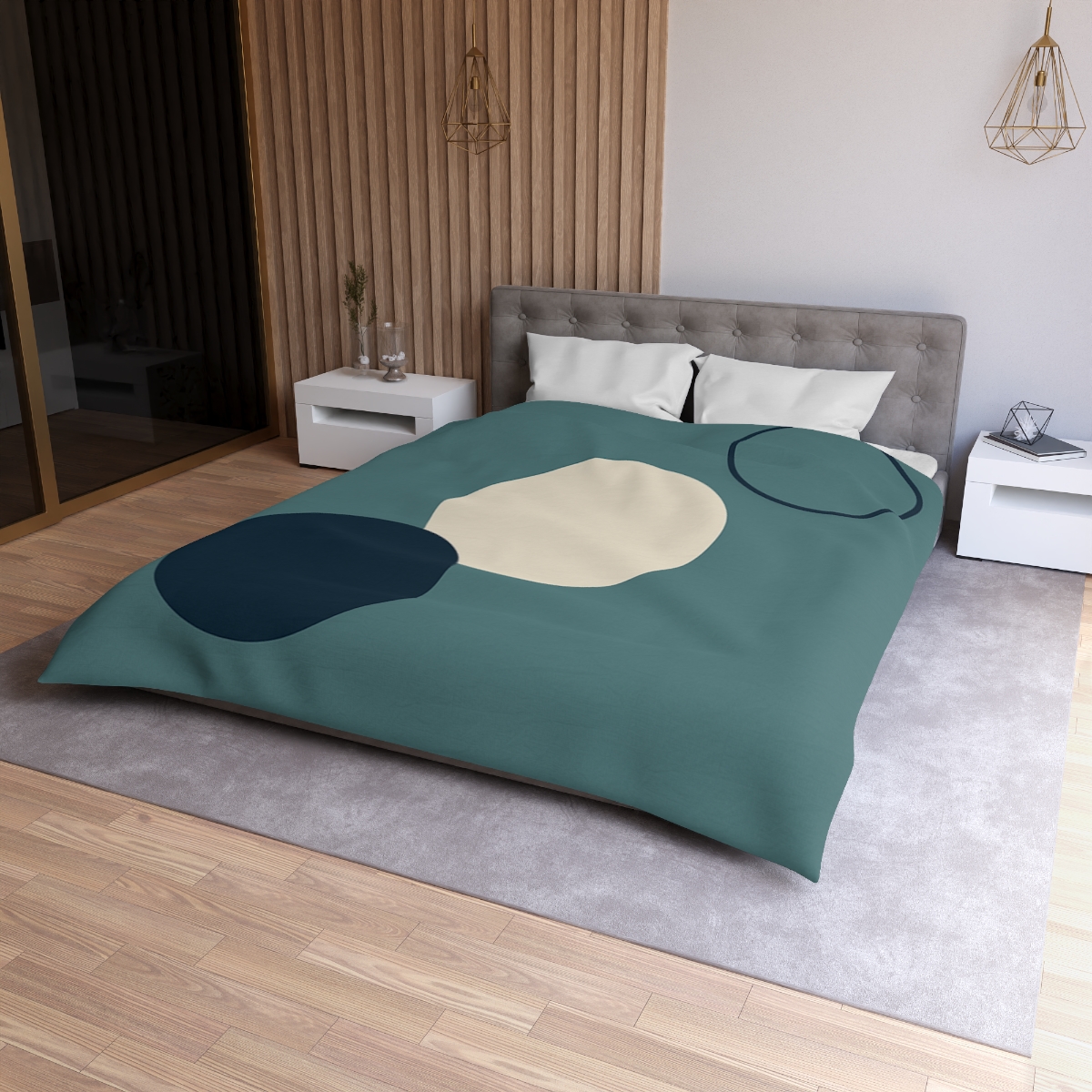 Staggered Trio Of Circles Harmony custom duvets