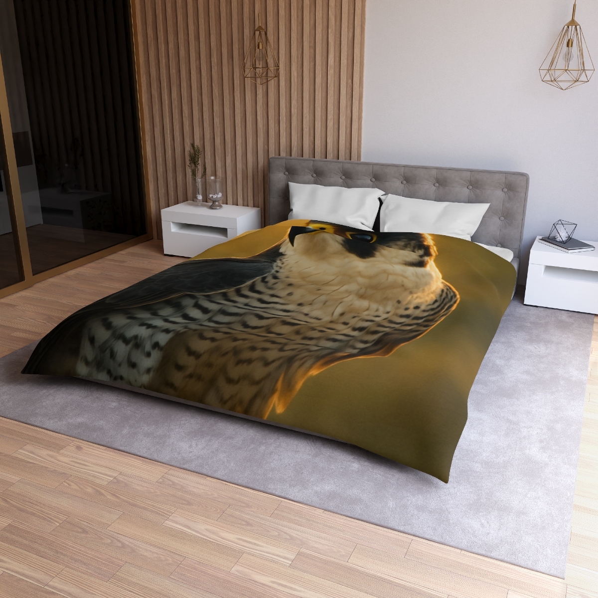 Dawn Arrow Peregrine Falcon designer printed duvets