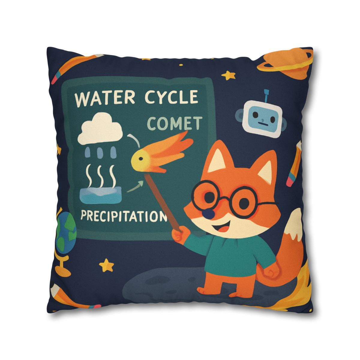 Comet Classroom With Professor Fox soft cotton pillow cases