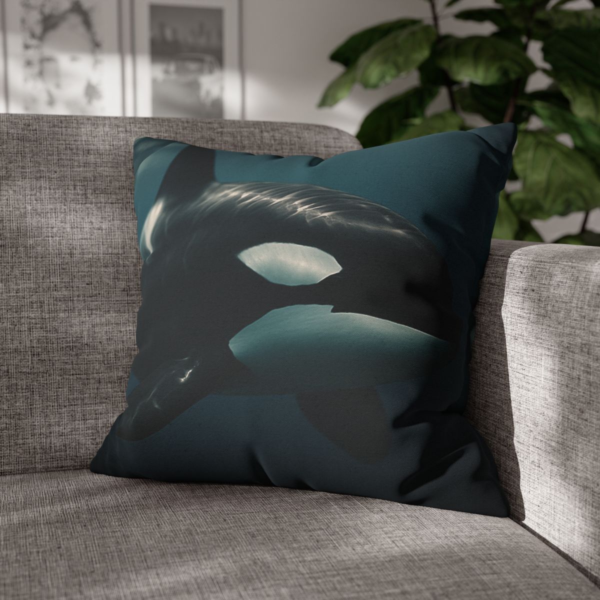 Tidal Shadow Orca soft cotton pillow cases