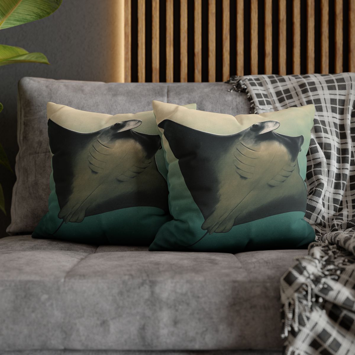 Velvet Current Manta Ray custom pillow cases