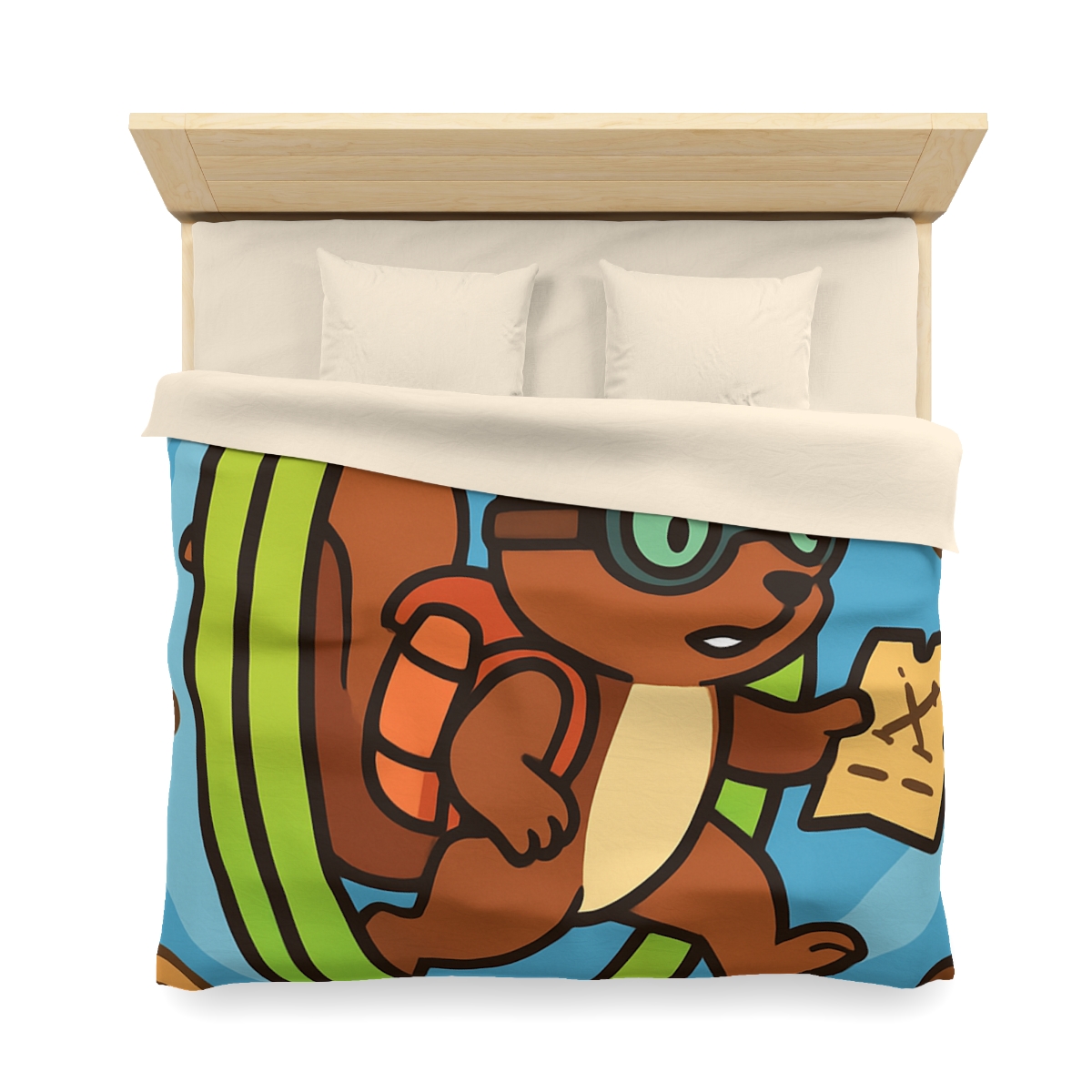 Time-Traveling Squirrel Explorer designer printed duvets