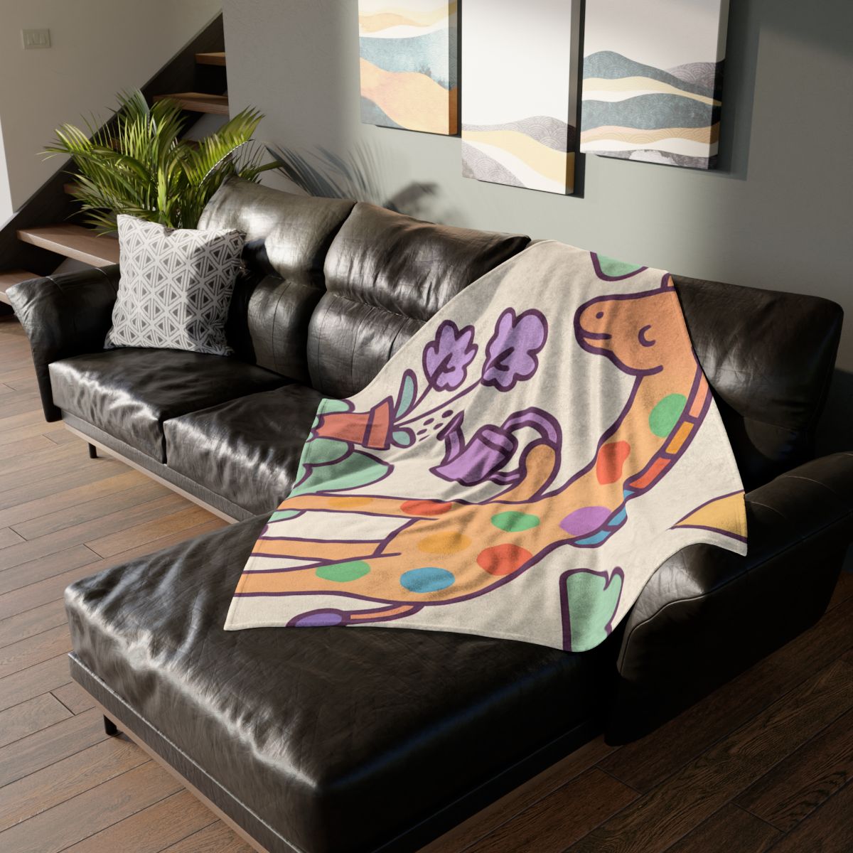Cloud Garden With Rainbow Giraffe warm winter blankets