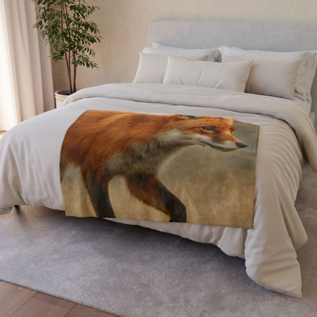 Eclipse Drift Red Fox personalized cozy blankets