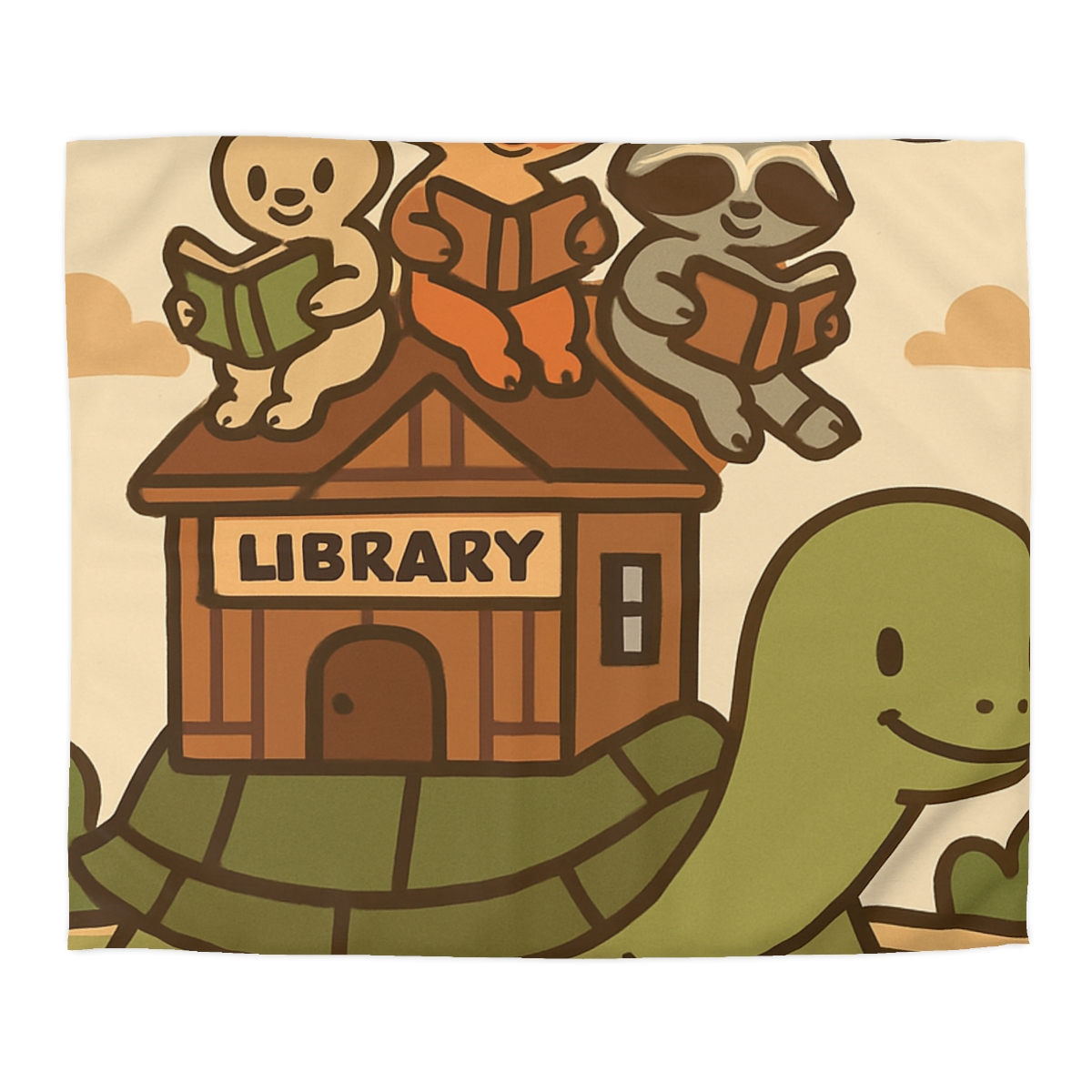 Time Traveling Turtle Library soft comforter duvets