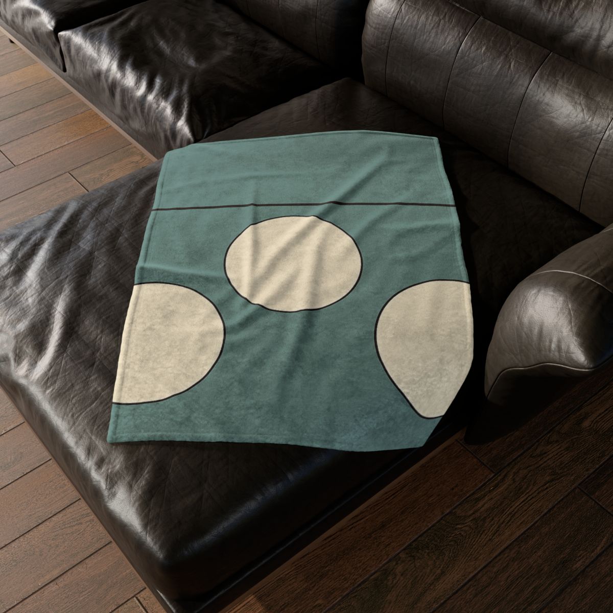 Staggered Trio Of Circles With Thin Divider soft fleece blankets