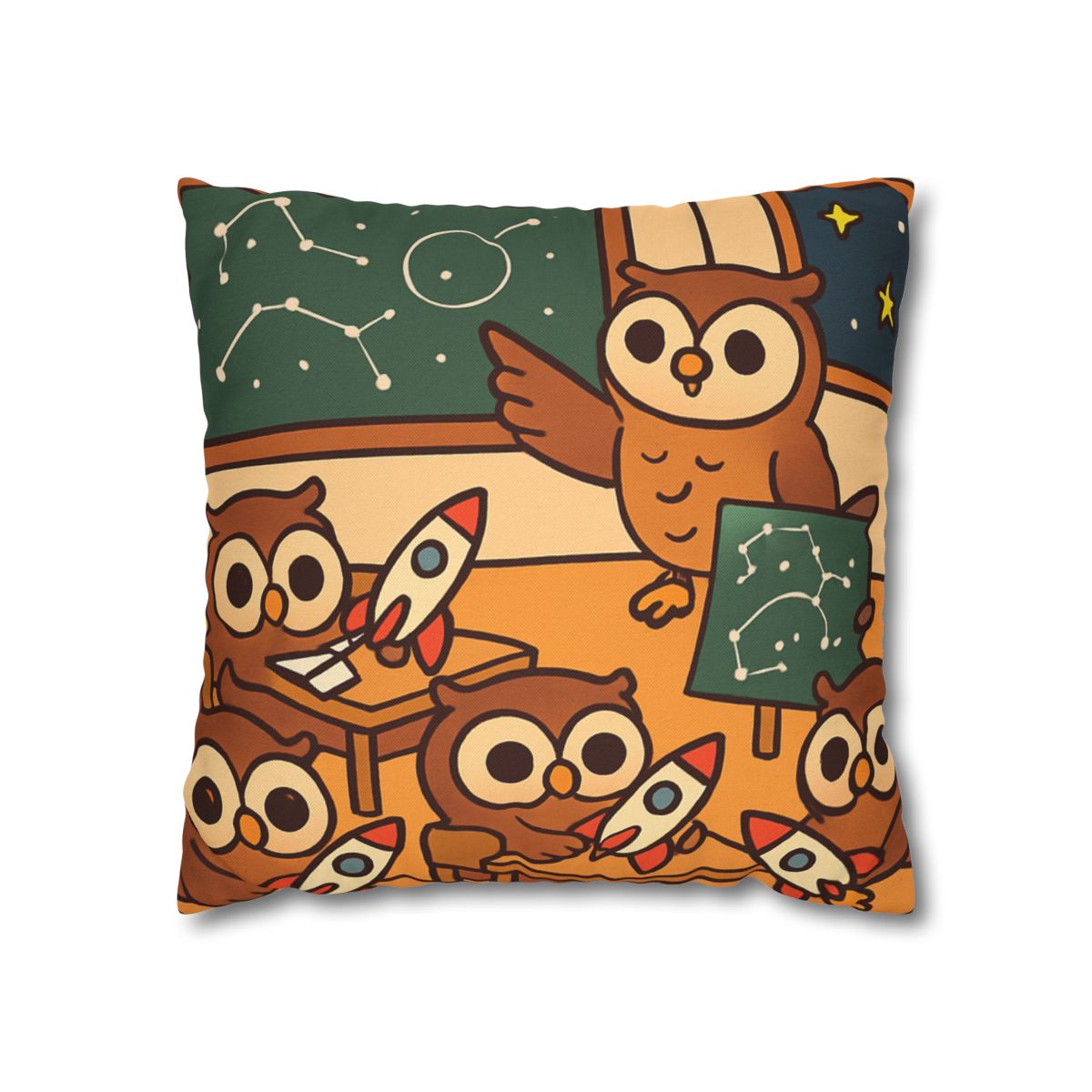 Rocket School Of Owls designer print pillow cases