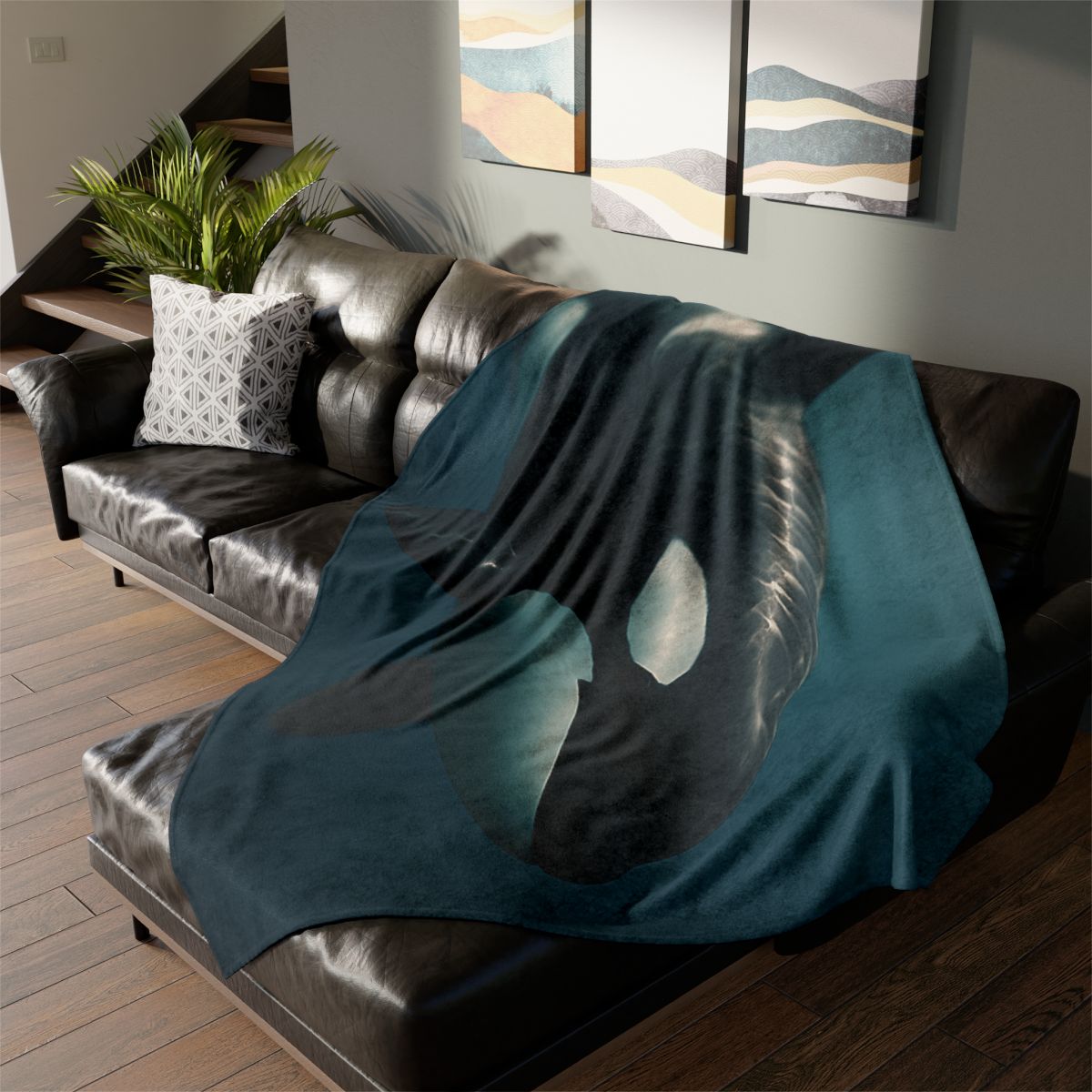 Tidal Shadow Orca designer printed blankets