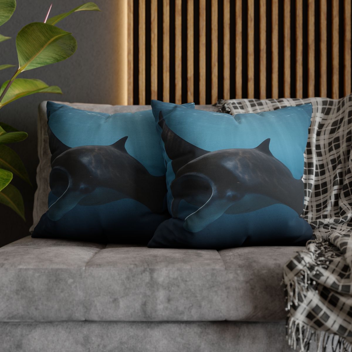 Sunlit Drift Manta Ray stylish decorative pillowcases