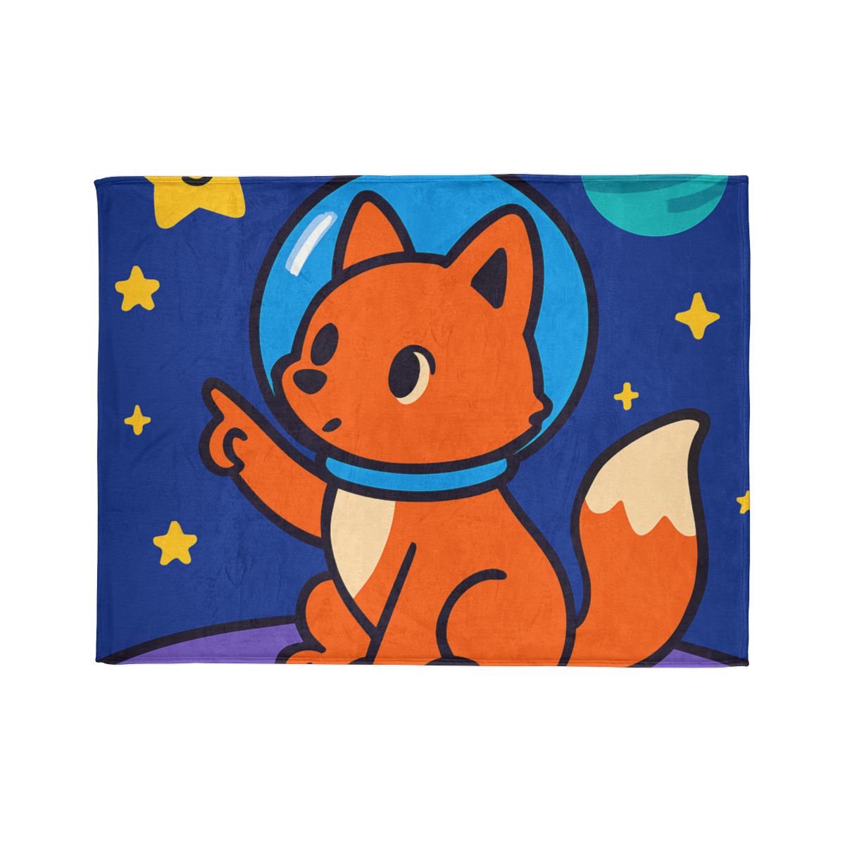 Stargazing Space Fox custom blankets