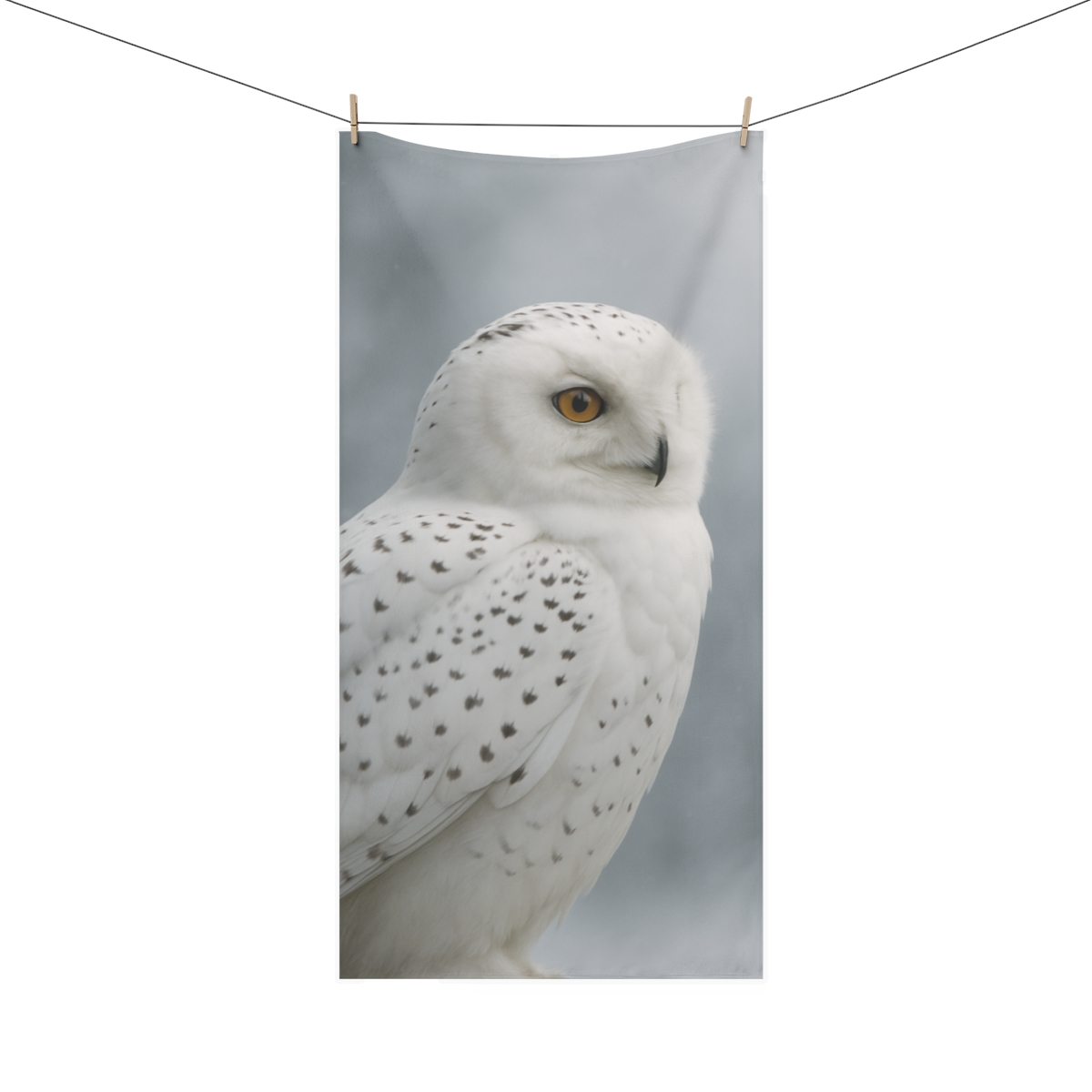 Dusky Sentinel Snowy Owl stylish beach towels