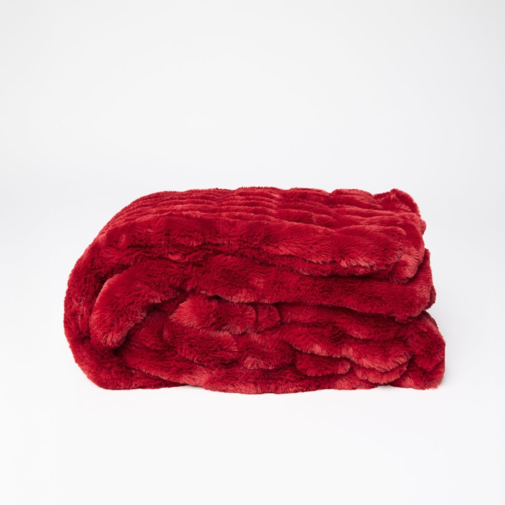 Plush Textured Faux Fur Blanket