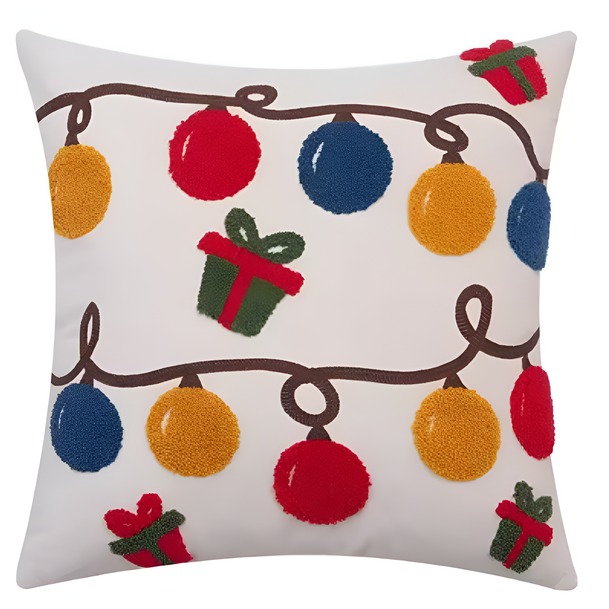 Christmas Embroidered Tree Cartoon Decorative Pillow Cushion Cover