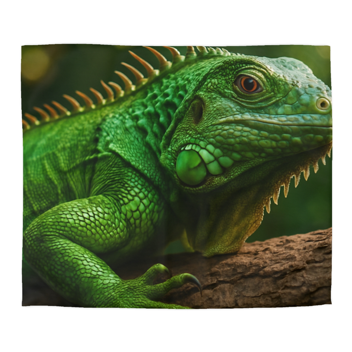 Emerald Gaze Green Iguana warm winter duvets