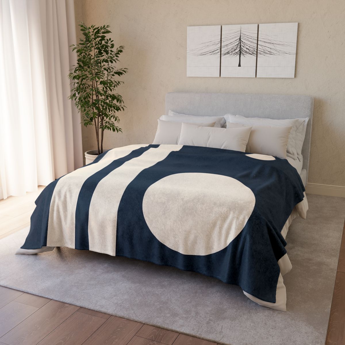 Periapsis Bars And Two Moons stylish throw blankets