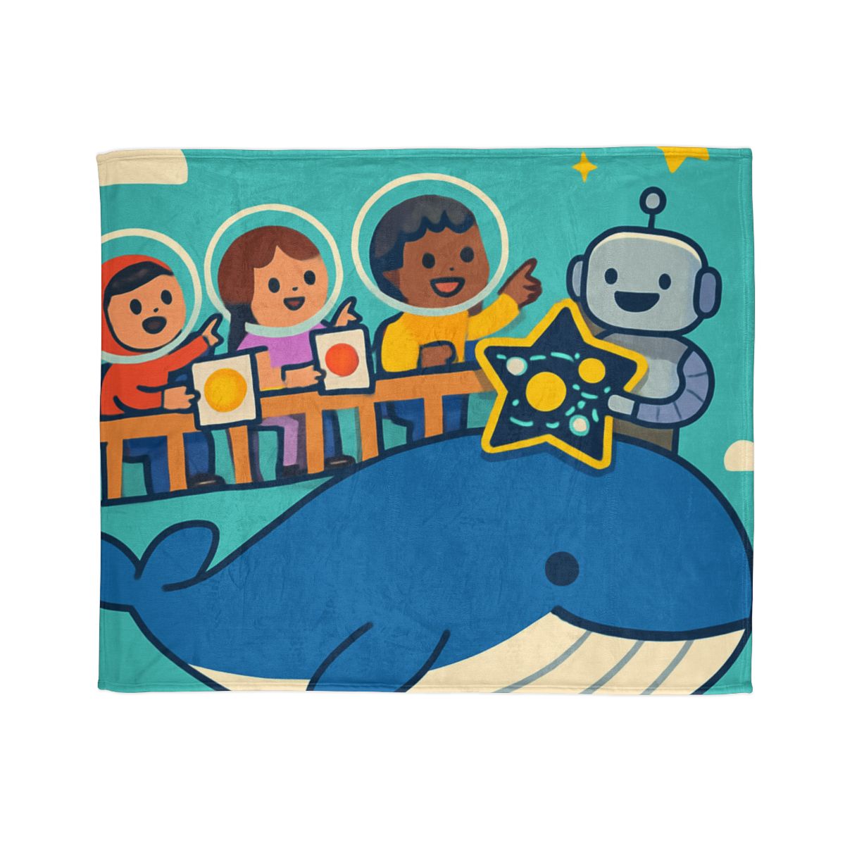 Comet Classroom In The Sky Whale decorative home blankets