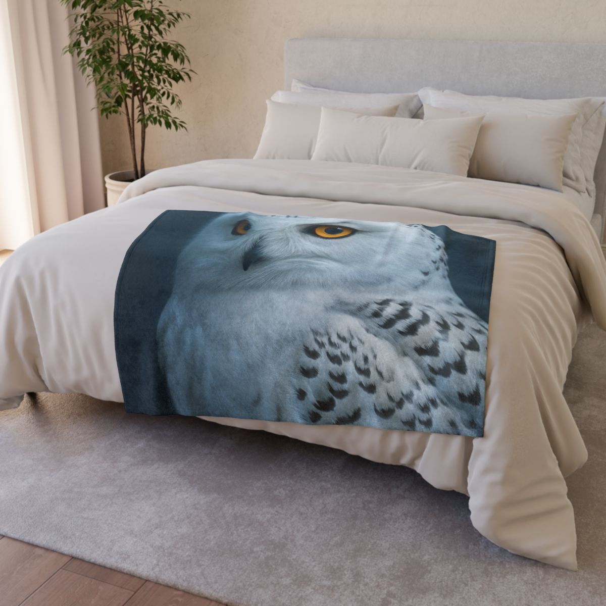Midnight Watch Snowy Owl unique gift blanketscustom blankets