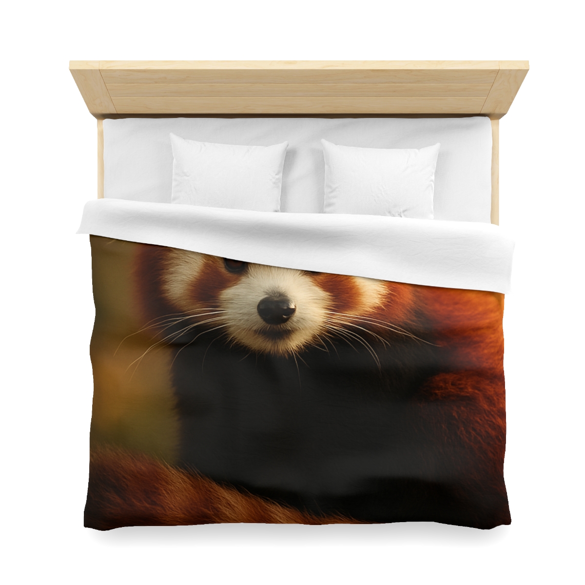 Crimson Whisper Red Panda personalized bedding duvets