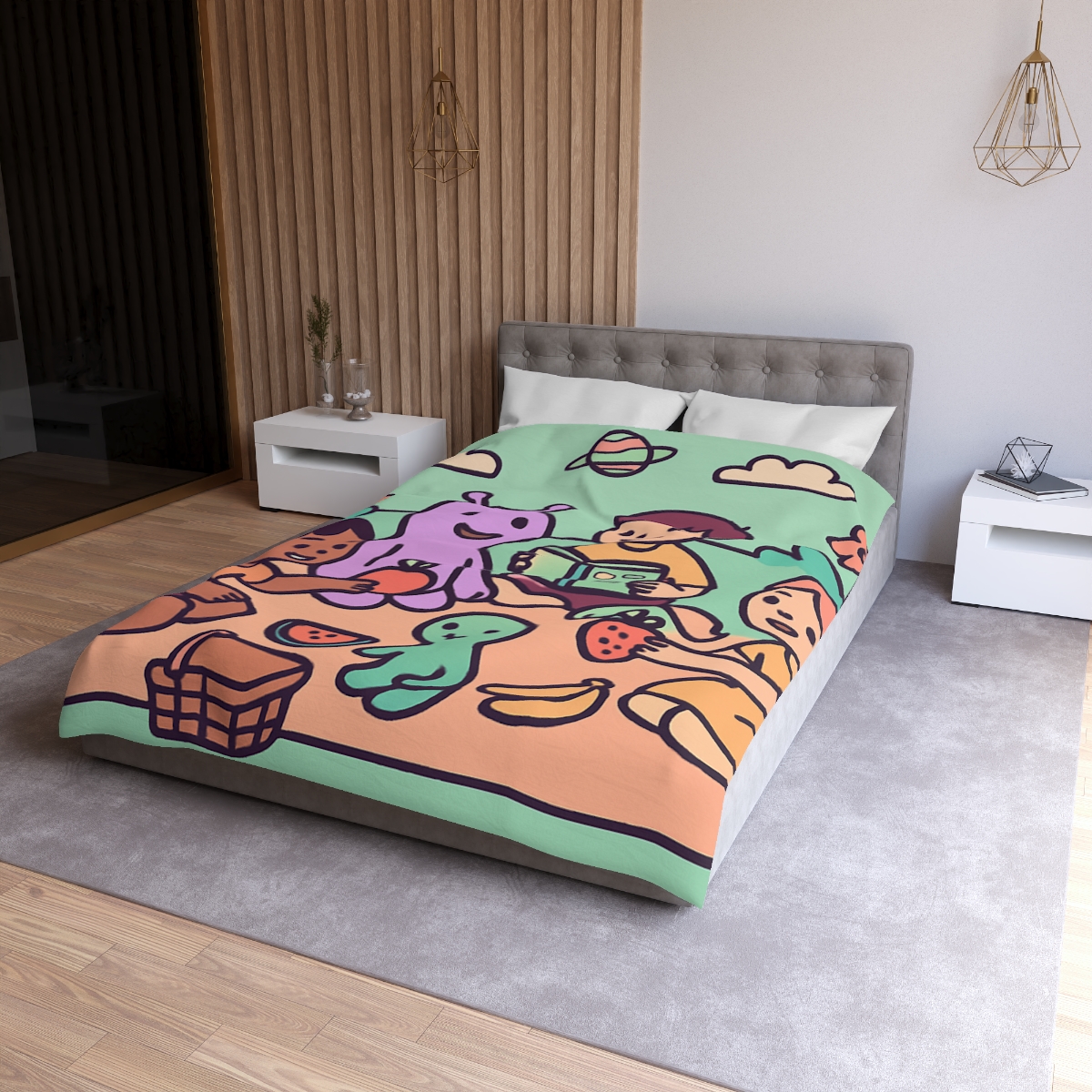 Galactic Garden Picnic trendy bedroom duvets