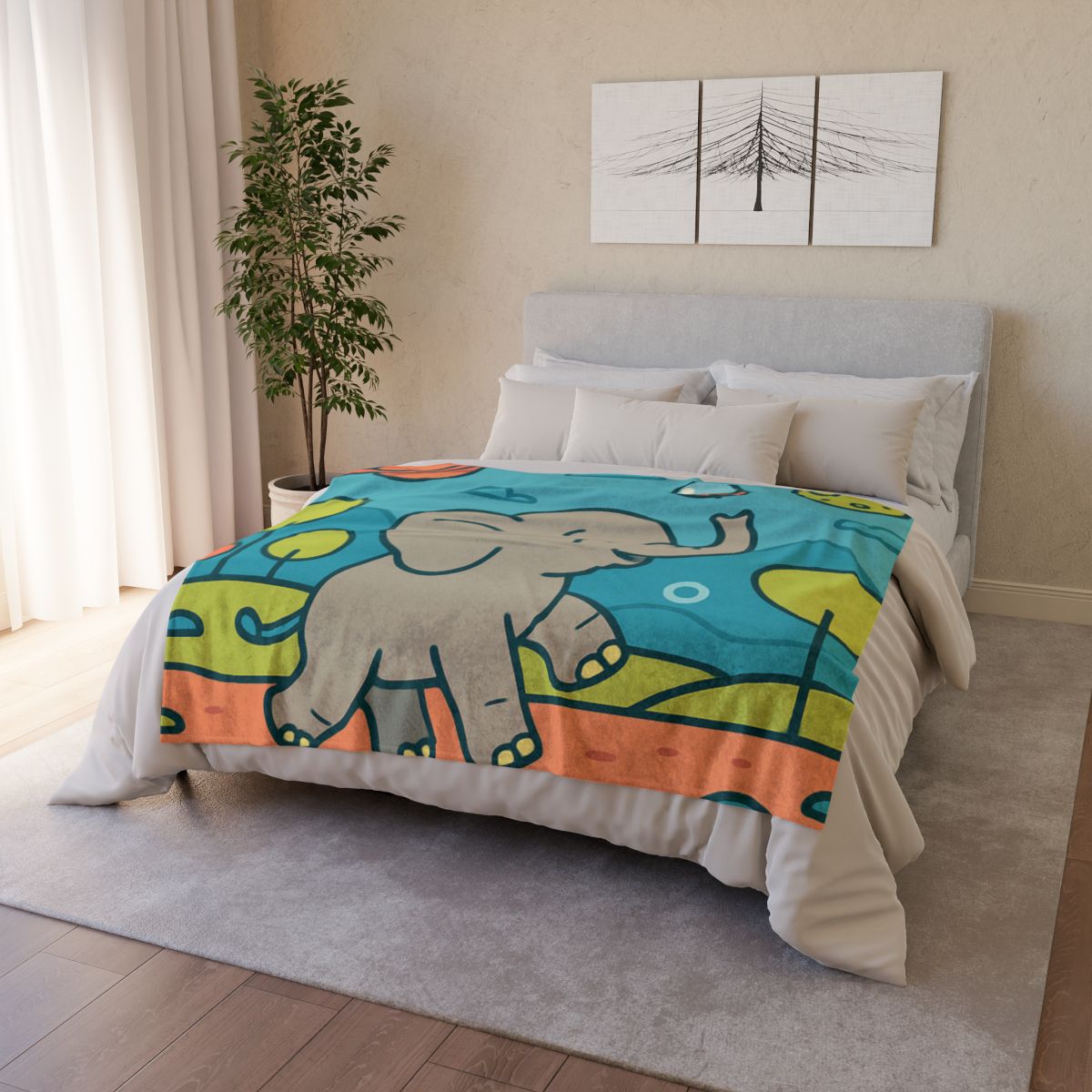 Astro Safari Elephant designer printed blankets