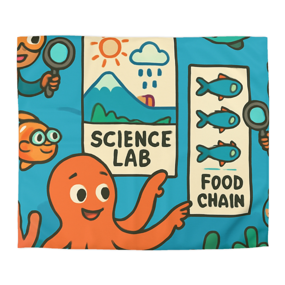 Underwater Science Lab Reef custom duvets