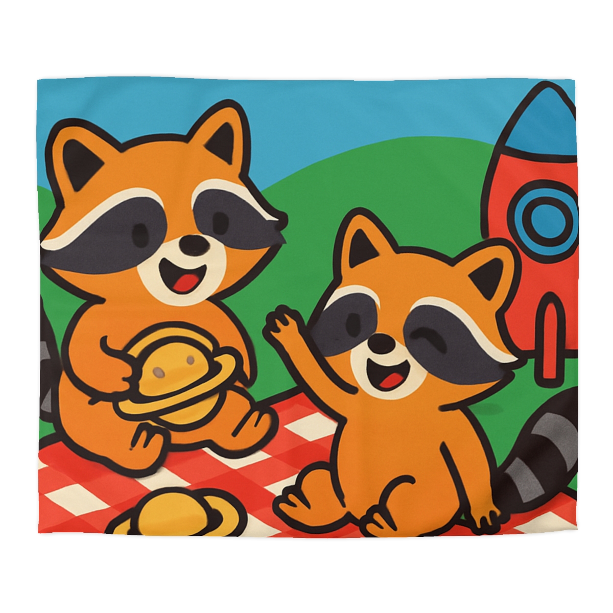 Rocket Racers Picnic designer printed duvets