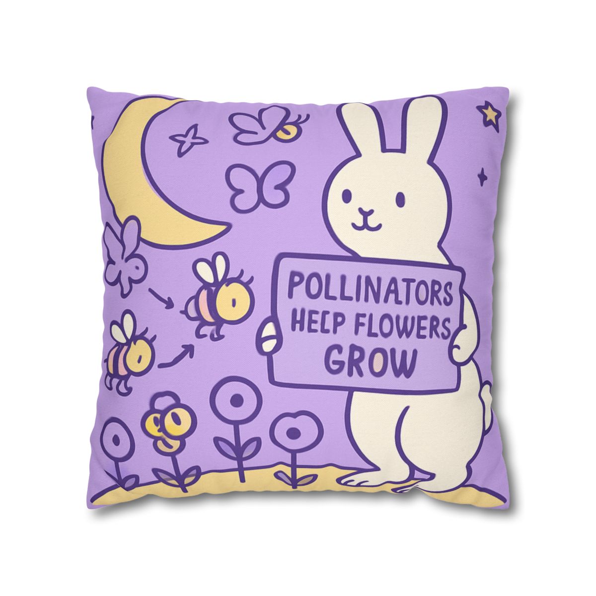Moon Garden Pollinator Parade custom pillow cases