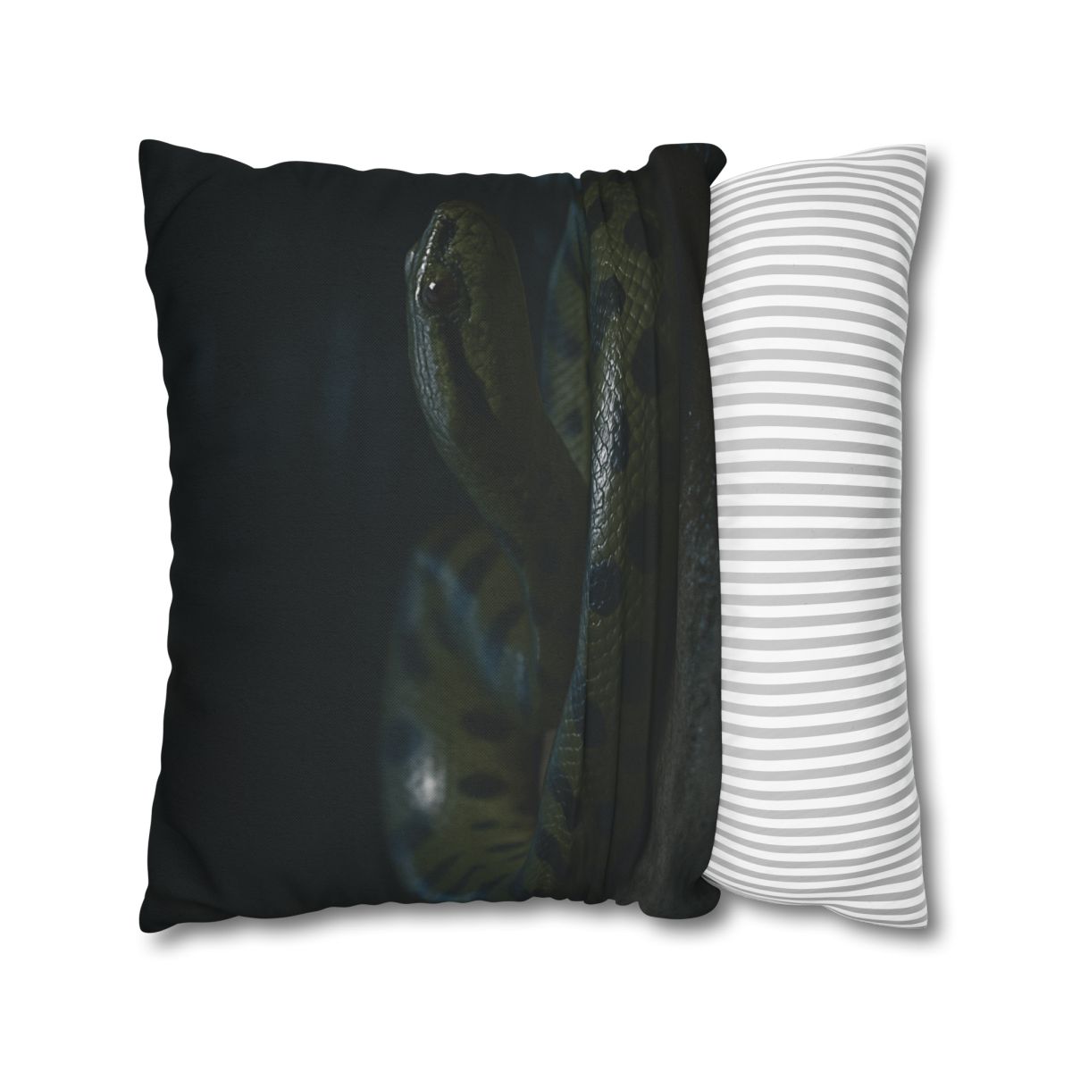 Moonlit Coil Green Anaconda personalized pillow covers