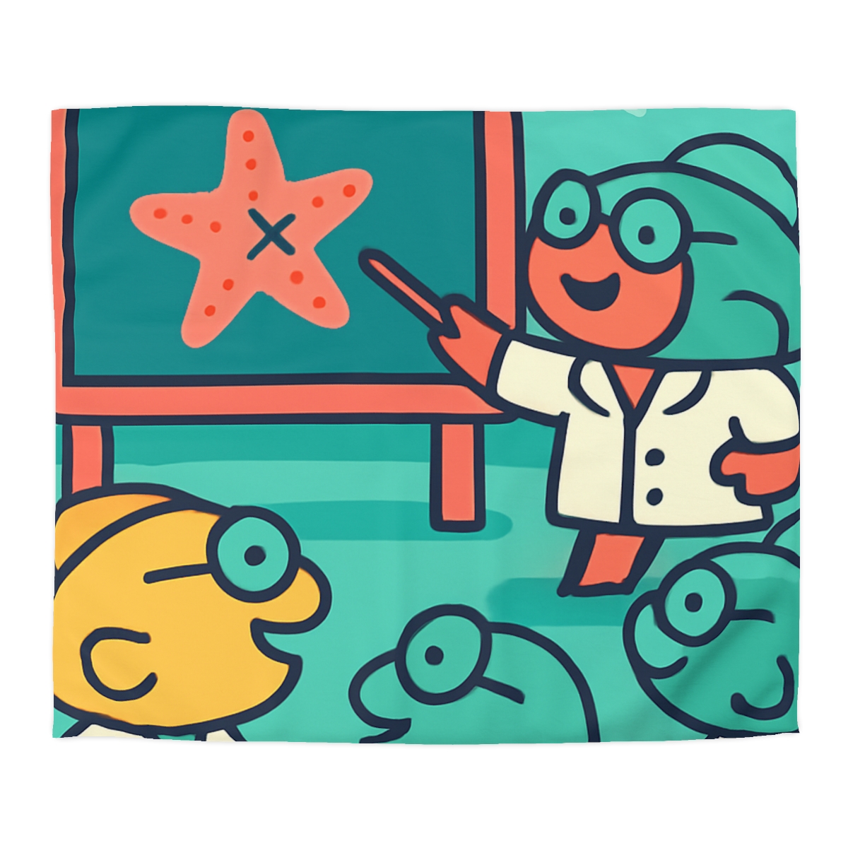 Coral School Of Scientists designer printed duvets