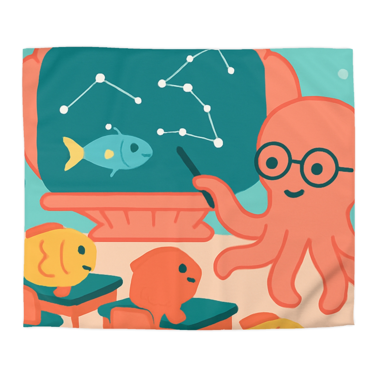 Cosmic Coral Classroom stylish duvet covers