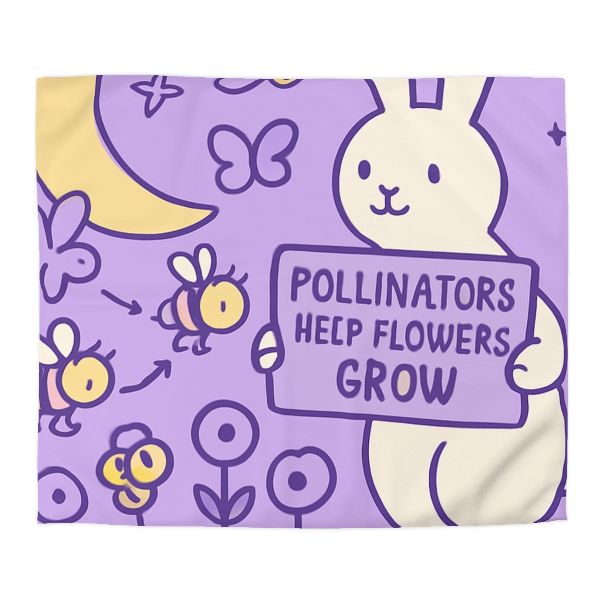 Moon Garden Pollinator Parade warm winter duvets
