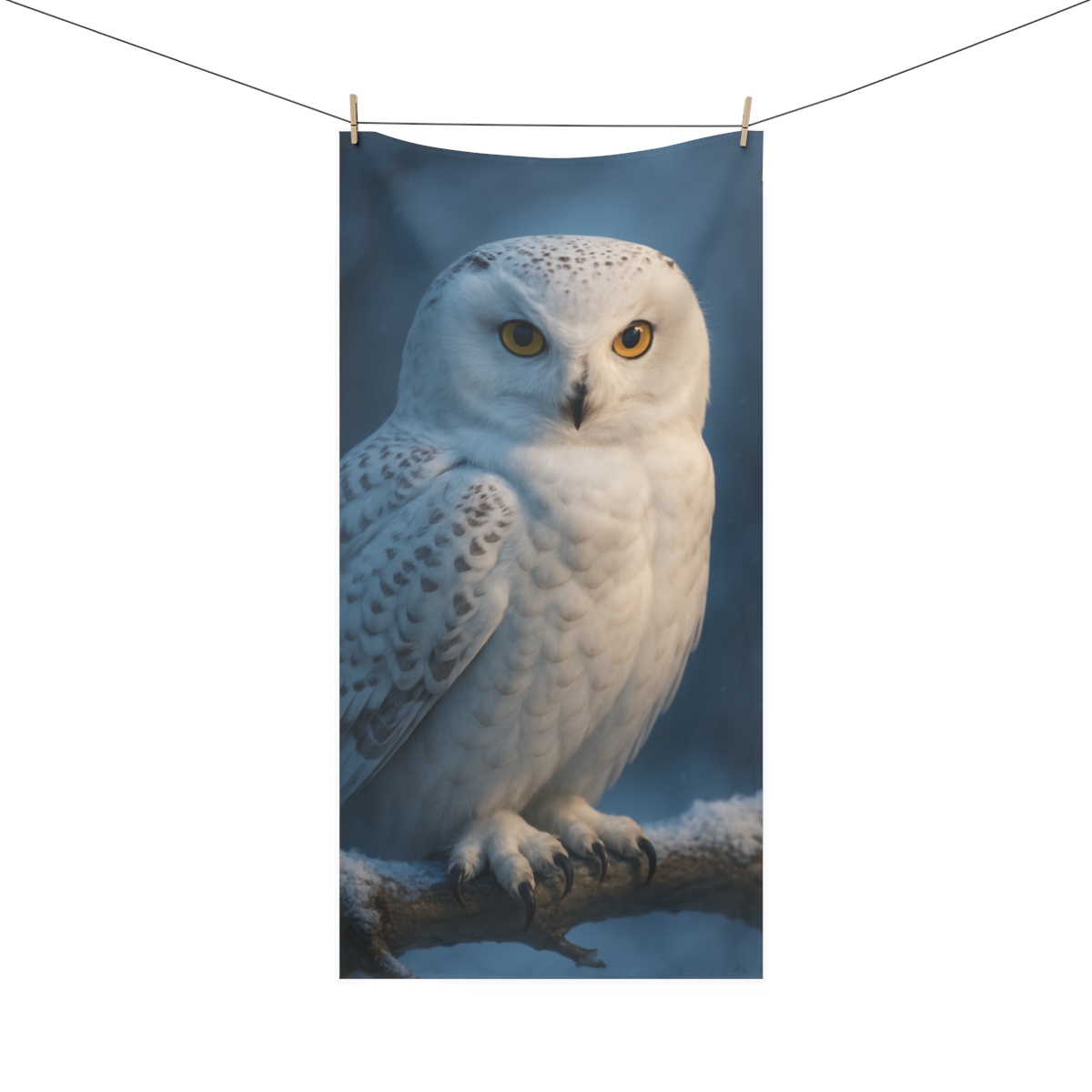 Twilight Watcher Snowy Owl unique gift towels