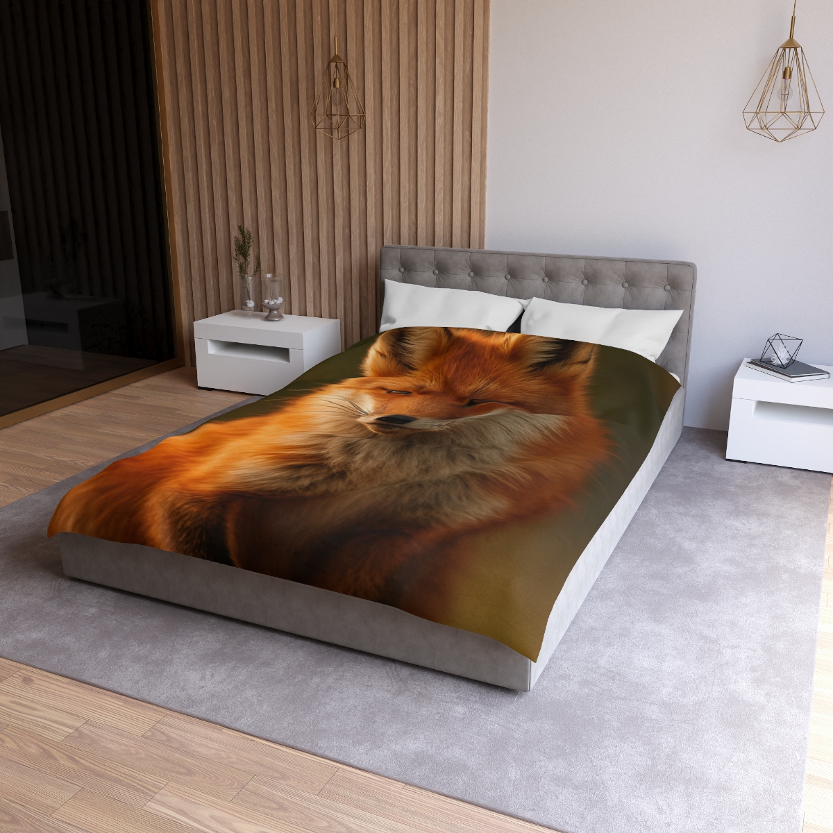 Crimson Whisper Red Fox custom duvets